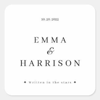 Personalised Monogram Zodiac Wedding Names Sticker
