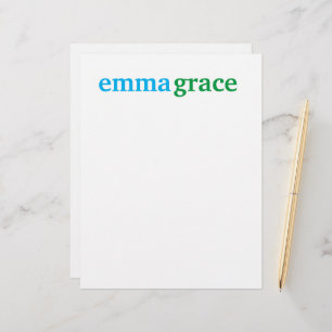 Personalised Monogramed Stationery Notepad Custom Letterhead