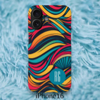 Personalised Monogrammed Abstract Waves Pattern