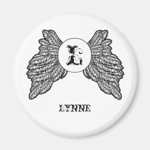 Personalised Monogrammed Angel Wings Magnet