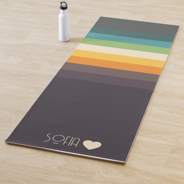 Personalised Monogrammed Colour Striped  Yoga Mat (In Situ)