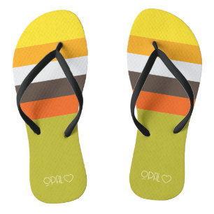 Personalised Monogrammed Colour Strips Jandals