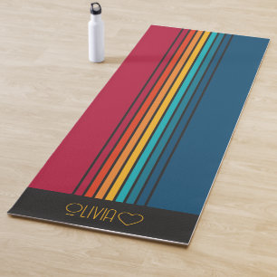 Personalised Monogrammed Colourful Striped  Yoga Mat