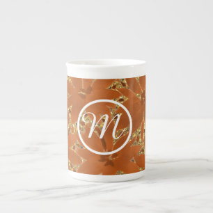 Personalised Monogrammed Gold Sparkle Design Bone China Mug