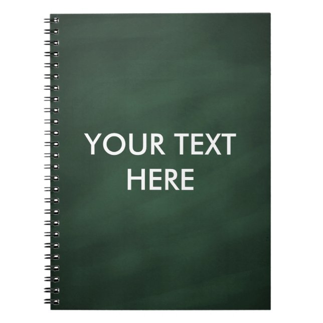 Personalised Monogrammed Green Chalkboard Spiral Notebook (Front)