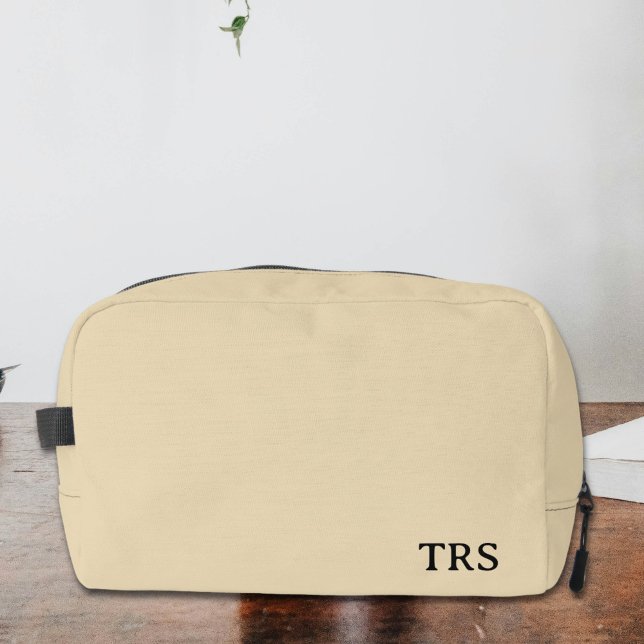 Personalised Monogrammed Groomsmen Gift Beige Dopp Kit (Creator Uploaded)