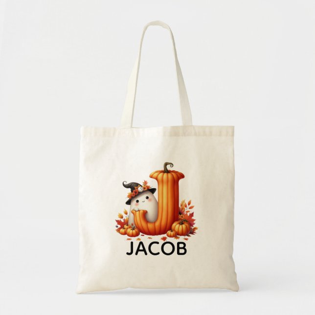 Personalised Monogrammed Halloween Tote Bag (Front)