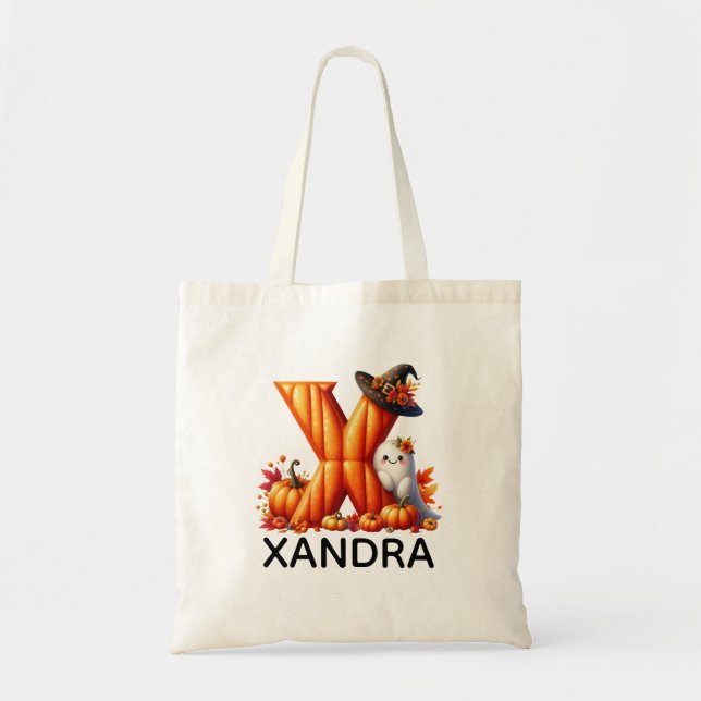 Personalised Monogrammed Halloween Tote Bag (Front)