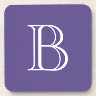 Personalised Monogrammed Letter Initial Purple Coaster