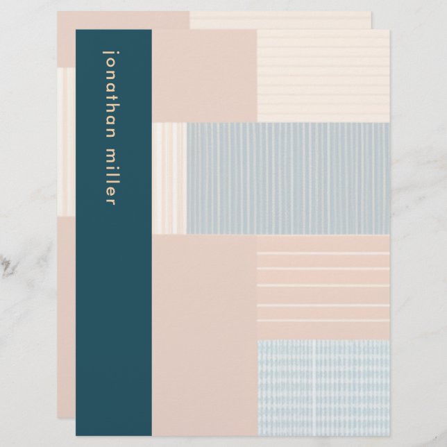 Personalised Monogrammed Modern Art Stationery Custom Letterhead (Front/Back)