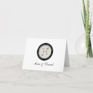 Personalised Monogrammed Note Cards:Initial H Card