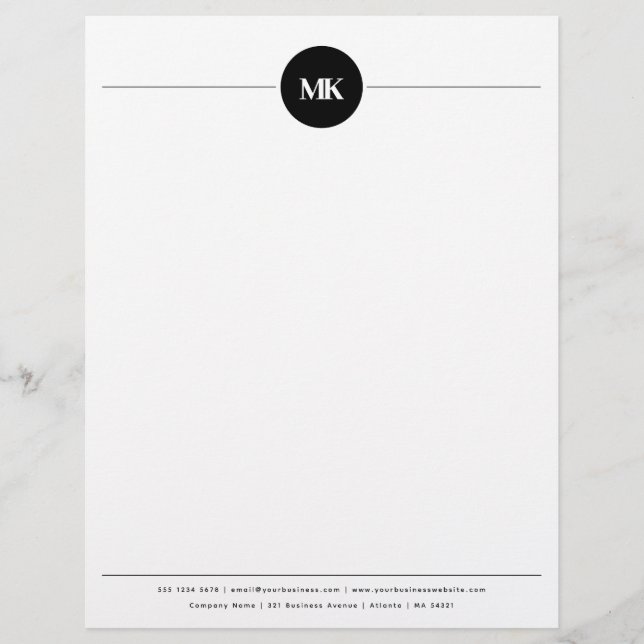 Personalised Monogrammed Professional Letterhead (Front)