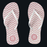 Personalised Monogrammed Rose Gold Glitter Chevron Jandals<br><div class="desc">Personalised Monogrammed Rose Gold Glitter Chevron Honeymoon Flip Flops</div>