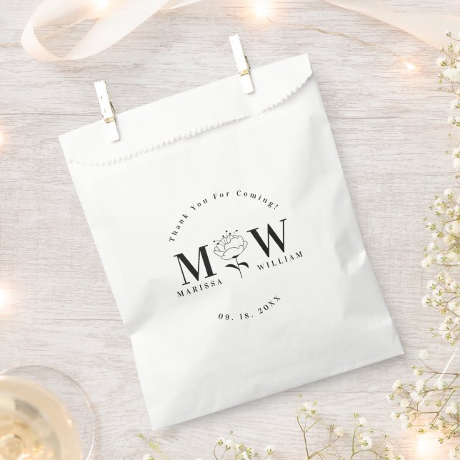 Personalised Monogrammed Wedding Gifts Favours Favour Bags (Clipped)