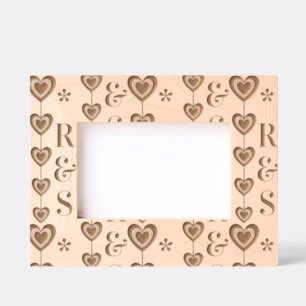 Personalised Monograms and Strings of Hearts Etched Frames