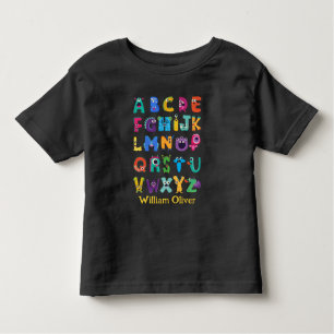 Personalised Monster ABC Silly Alphabet Monsters Toddler T-Shirt