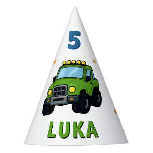 Personalised Monster Truck Birthday Party Hat