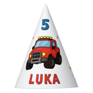 Personalised Monster Truck Birthday Party Hat