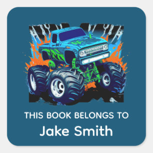 Personalised Monster Truck Kids Book Sticker