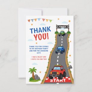 Personalised Monster Truck Party Thank You Card