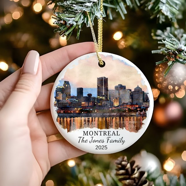 Personalised Montreal Ornament, Canada Gift Ceramic Tree Decoration (Creator Uploaded)