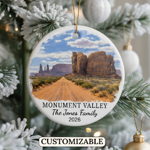 Personalised Monument Valley Navajo Tribal Park Ceramic Tree Decoration