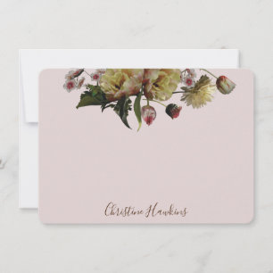 Personalised Moody Elegant Wildflower Floral Blush Card