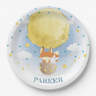 Personalised Moon Air Balloon Paper Plate