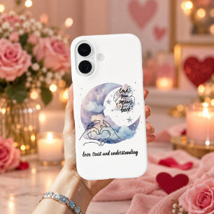 Personalised Moon and Back Love iPhone 16 Case