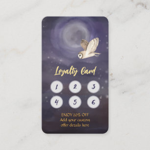 Personalised Moon and Owl Loyalty Card