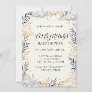 Personalised Moon Baby Shower Invitation