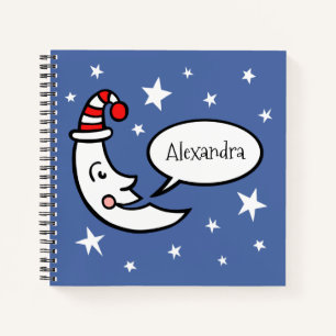 Personalised Moon Face and Stars Notebook