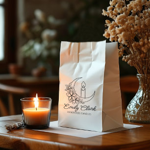 Personalised Moon Flower Handmade Candles, Large  Rubber Stamp