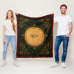 Personalised Moon Magic Tartan Gaelic Scotland Fleece Blanket