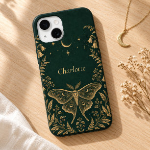 Personalised Moon Moth Botanical Witch Phone Case
