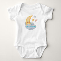 Personalised Moon & Stars Baby Bodysuit