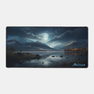Personalised Moonlight Night Landscape Desk Mat