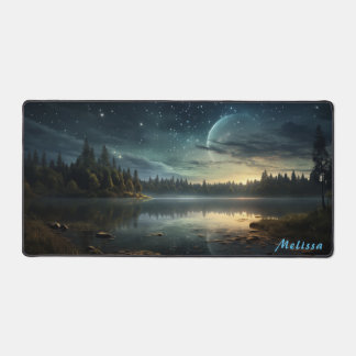Personalised Moonlight Night Landscape Desk Mat 