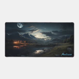 Personalised Moonlight Night Landscape Desk Mat 