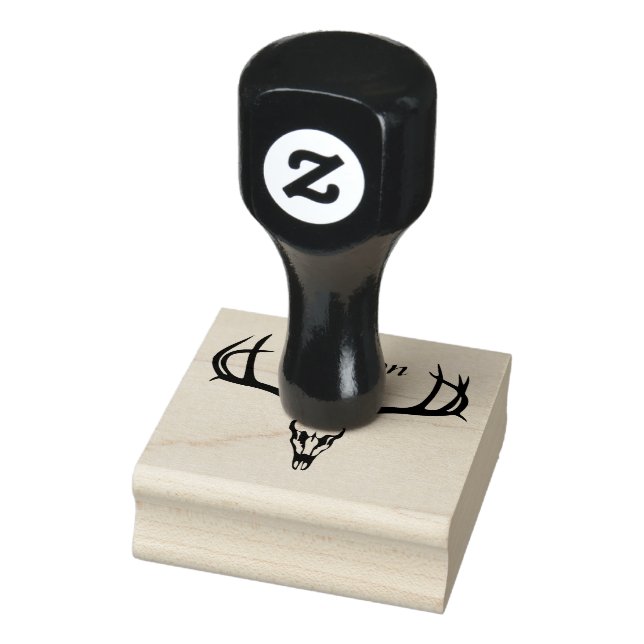 Personalised Moose Antler Skull Rubber Stamp (Stamp)