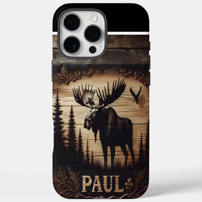 Personalised Moose Wood Sign Case-Mate iPhone Case (Back)