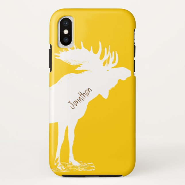 Personalised Moose Yellow Changes to Any Colour Case-Mate iPhone Case (Back)