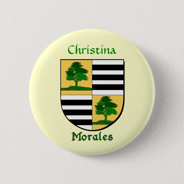 Personalised Morales Historical Shield 6 Cm Round Badge (Front)
