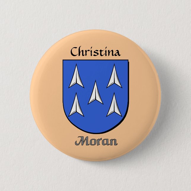 Personalised Moran Historical Shield 6 Cm Round Badge (Front)