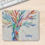 Personalised Mosaic Tree Mouse Pad<br><div class="desc">This mouse pad is decorated with a multicolored mosaic tree.
Easily customisable with your name or monogram.
Original Mosaic © Michele Davies.</div>