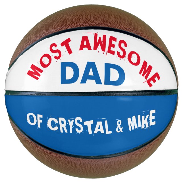 Personalised Most Awesome Dad Parent Cool Basketball (Front)