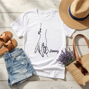 Personalised Mother and Child Holding Hands  T-Shirt