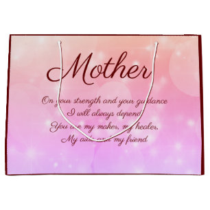 Personalised Mother Gift Bag with lovely Poem