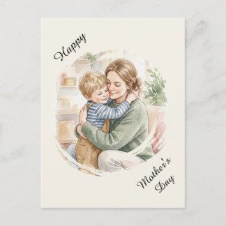 Personalised  Mother  Hugging som watercolor  Postcard