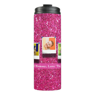 Personalised Mother Mummy Photo Collage Girly Pink Thermal Tumbler